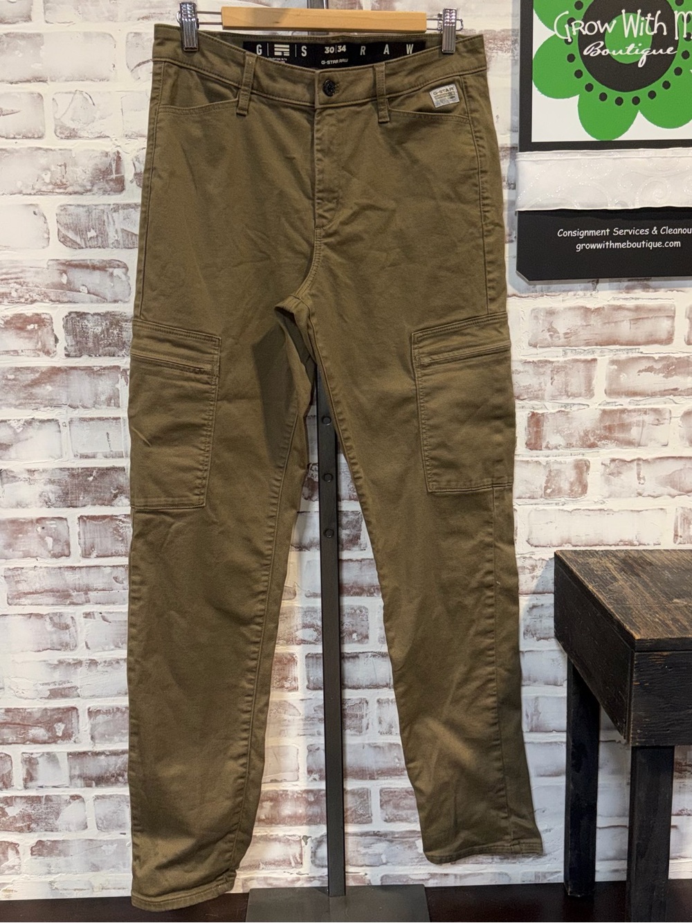 G-Star RAW Olive Green Slim Cargo Pants size 30 x 34